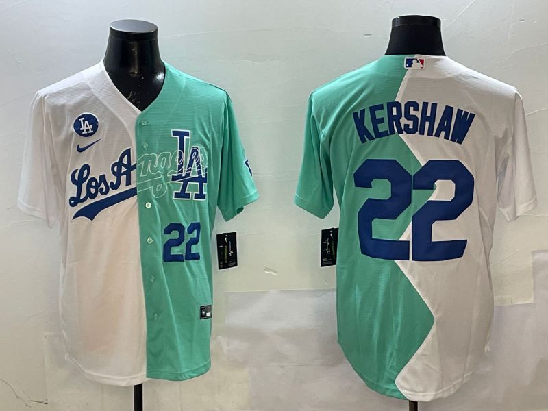 Men Los Angeles Dodgers #22 Kershaw Blue White Game 2025 Nike MLB Jersey style 2